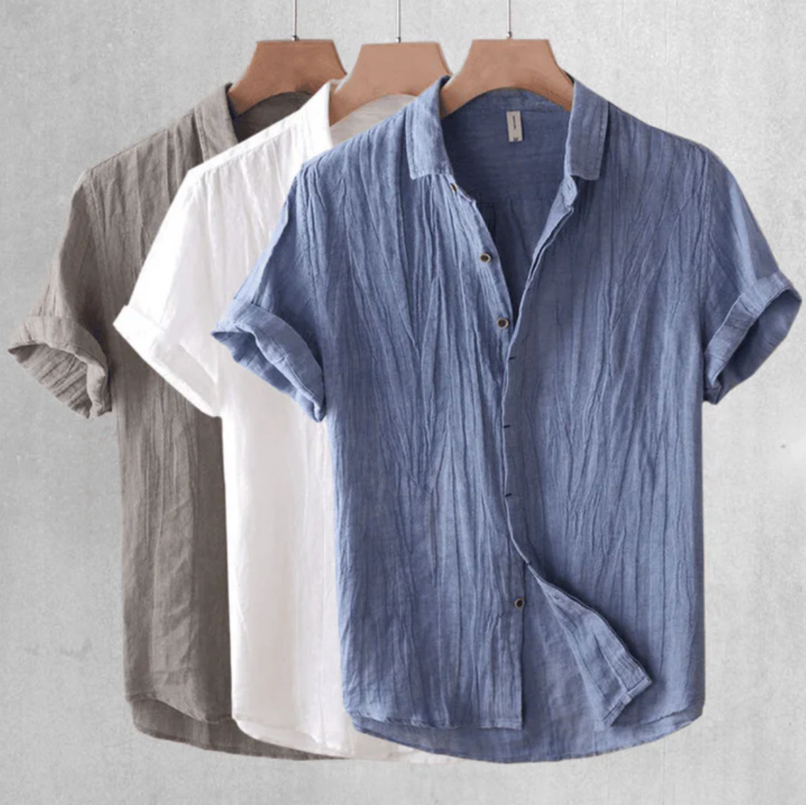 Derek™ | Short-sleeved linen shirt