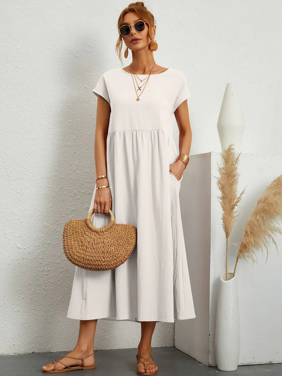 Clarke™ | Casual Elegant Mixed Cotton Dress